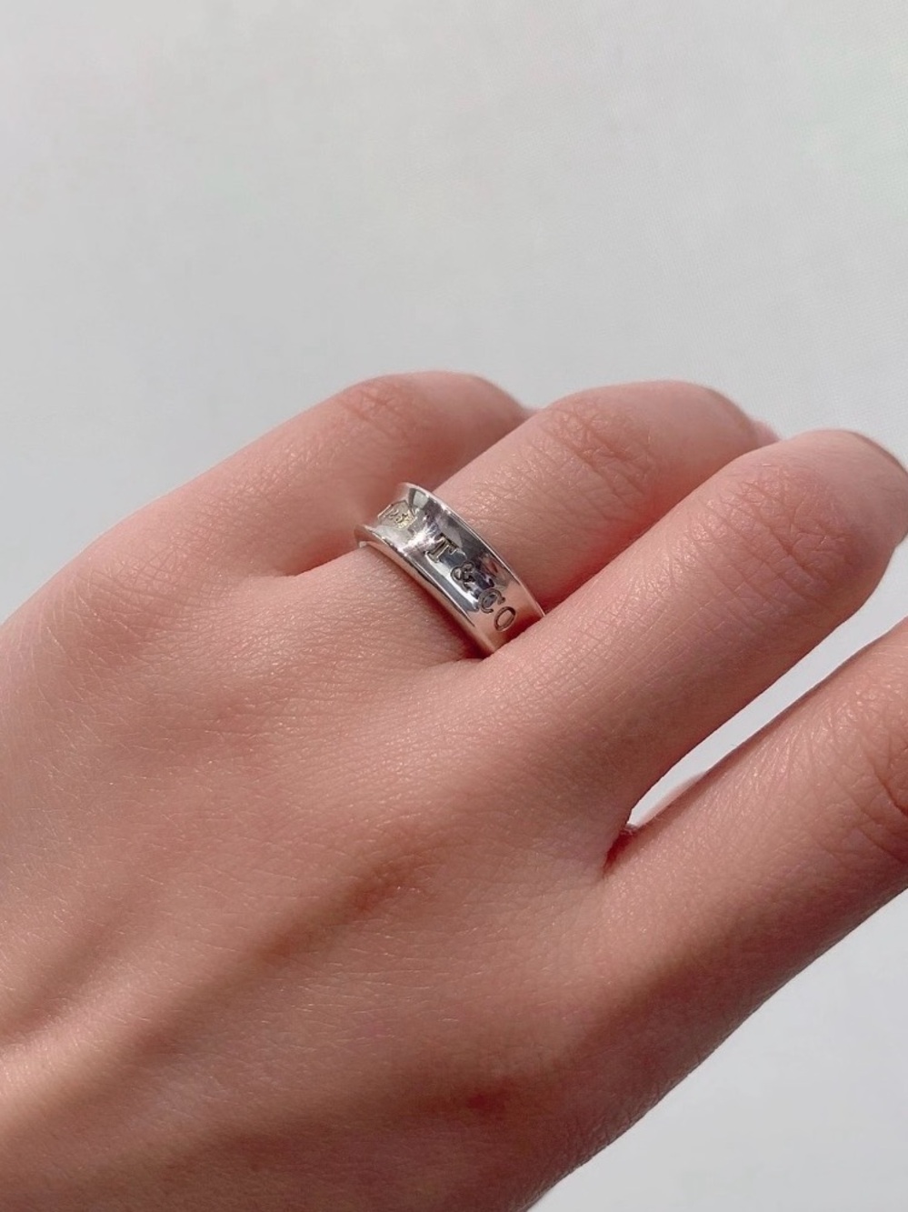 Tiffany & Co. Sterling Silver Wide Band Ring 1837 - Picture 3 of 3